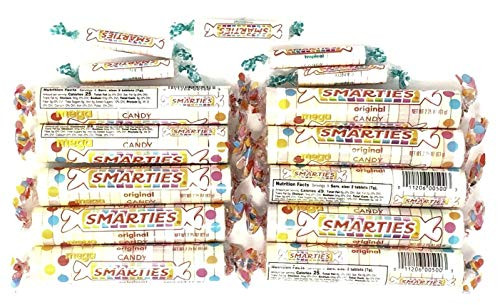 Mega Jumbo Smarties Candies -Pack of 10 Rolls- - Free 5 Smarties Rolls