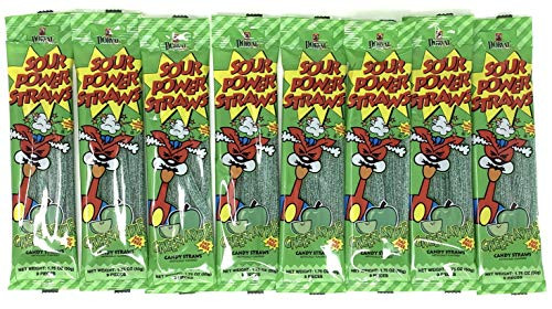 Sour Power Straws -Pack of 8- -Green Apple-