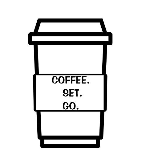 Coffee- Set- Go- NOK Decal Vinyl Sticker -Cars Trucks Vans Walls Laptop-Black-5-5 x 3-25 in-NOK512