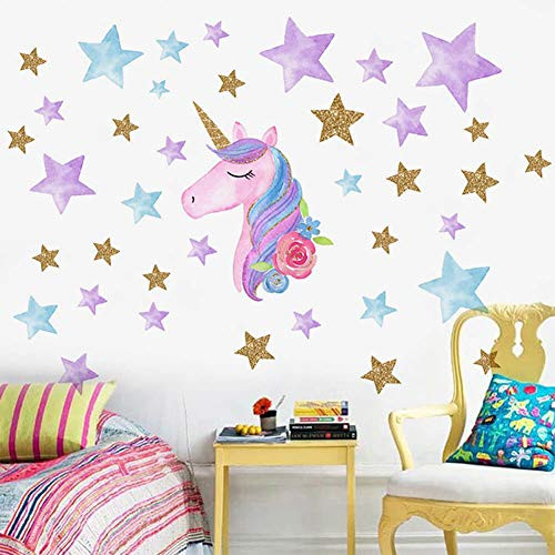 Unicorn Wall Stickers Decor Kids Wall Decals Peel and Stick Removable Wall Decor for Children Kids Nursery Baby Girls Bedroom Living Play Room Unicorn Wall Stickers Decor Kids Wall Decals Peel and Stick Removable Wall Decor for Children Kids Nursery Baby Girls Bedroom Living Play Room
