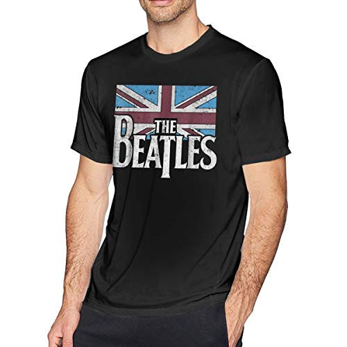 Mens The Beatles Vintage Logo Black T-Shirt XL