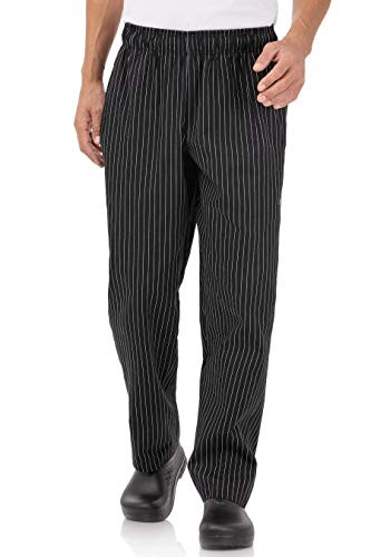 Chef Works Mens Designer Baggy Chef Pants  Pinstripe  X-Large