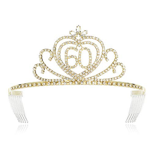 BROSWJUN 60th Birthday Tiaras Crowns Women 60 Birthday Queen Crowns