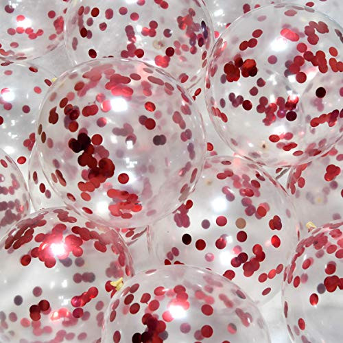 Party Balloons 12inch 50 Pcs Latex Confetti Balloons Birthday Balloons Party Decoration Wedding Baby Shower Christmas Party-Confetti Red Party Balloons 12inch 50 Pcs Latex Confetti Balloons Birthday Balloons Party Decoration Wedding Baby Shower Christmas Party-Confetti Red