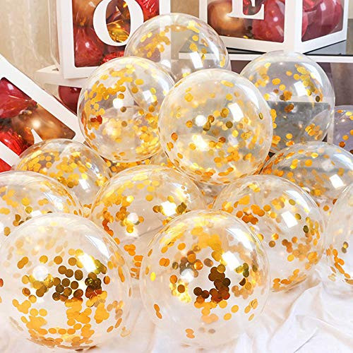 Party Balloons 12inch 50 Pcs Latex Confetti Balloons Birthday Balloons Party Decoration Wedding Baby Shower Christmas Party-Confetti Gold Party Balloons 12inch 50 Pcs Latex Confetti Balloons Birthday Balloons Party Decoration Wedding Baby Shower Christmas Party-Confetti Gold