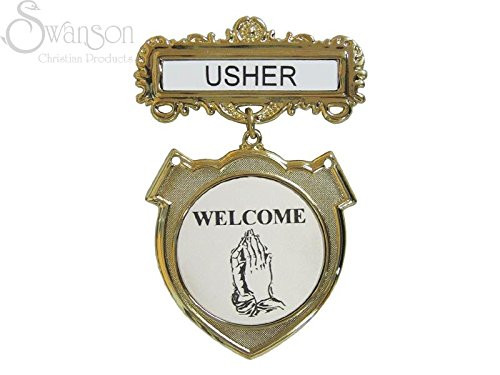 1 X Badge Shield Usher Praying Hands Welcome
