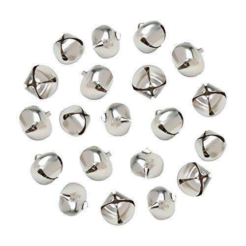 20 PCS Christmas Bells 1 Inch Jingle Bell Jingle Bells for Crafts Party Decorations  Christmas Decorations Silver