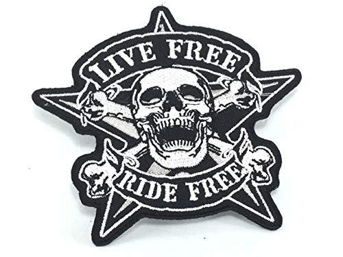 JedaJeda Halloween Punk Ghost Biker Skull Embroidered Iron ON-Sew On Patch Arm Badge U-Pick