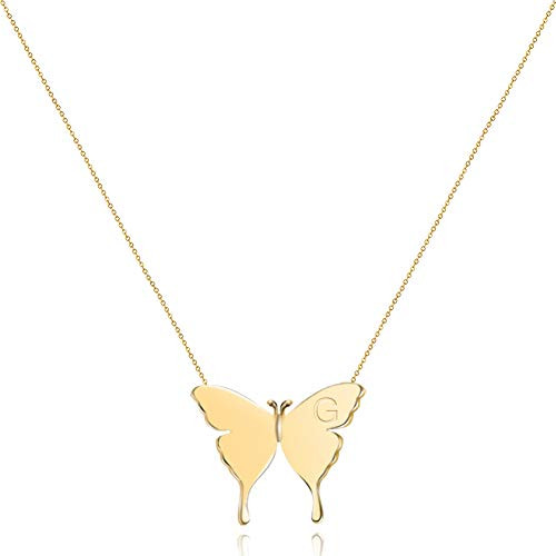 ZMZY Dainty Butterfly Necklace for Women Simple Tiny Charm Pendant Necklaces Personalized 14k Gold Filled Necklace Jewelry