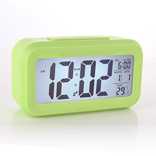 MUXAN LED Digital Alarm Clock Desk Night Light with Date Calendar Temperature for Bedroom Home Office Travel Snooze Alarm Clock -Green- MUXAN LED Digital Alarm Clock Desk Night Light with Date Calendar Temperature for Bedroom Home Office Travel Snooze Alarm Clock -Green-