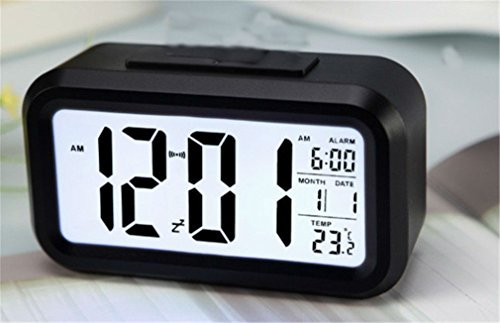 MUXAN LED Digital Alarm Clock Desk Night Light with Date Calendar Temperature for Bedroom Home Office Travel Snooze Alarm Clock -Black- MUXAN LED Digital Alarm Clock Desk Night Light with Date Calendar Temperature for Bedroom Home Office Travel Snooze Alarm Clock -Black-