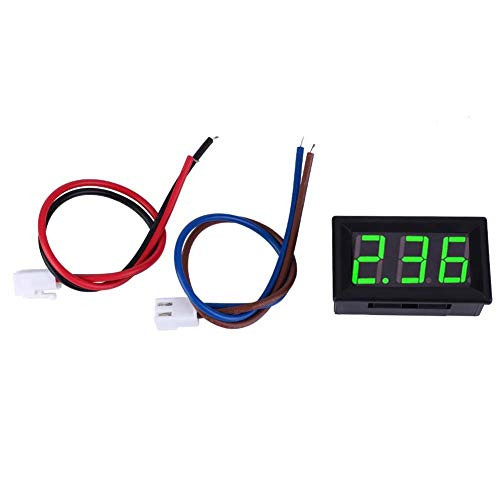Digital DC Ammeter 2 Cable Digital DC Current Display Panel 0-10A Ammeter Current Tester-Green-