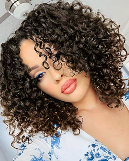 Lady Hanne Hair Curly Wigs Lace Part Wigs Short Bob Deep Wave Synthetic Wig Heat Resistant Fiber Natural Looking Hair Replacement Wigs for Women Lady Hanne Hair Curly Wigs Lace Part Wigs Short Bob Deep Wave Synthetic Wig Heat Resistant Fiber Natural Looking Hair Replacement Wigs for Women