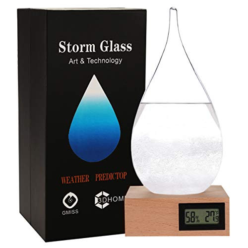 GM GMISS Storm Glass Weatherman  Stylish and Creative Desktop Weather Forecaster with Wooden Base  Small Weather Station for Home and Office -XXXL- GM GMISS Storm Glass Weatherman  Stylish and Creative Desktop Weather Forecaster with Wooden Base  Small Weather Station for Home and Office -XXXL-