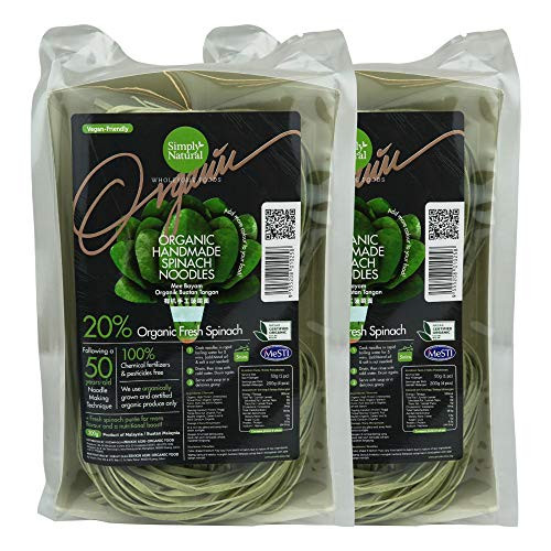Zenxin Organic Handmade Healthy Spinach Noodles - 7 oz -2 Pack- Natural NASSA Certified Organic Vegan Veggie Noodle  High Protein  Delicious for Kids