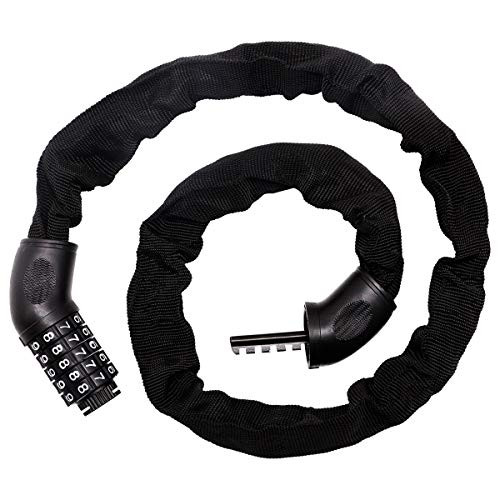 Bicycle Chain Lock Cable with 5-Digit Resettable Combination Heavy Duty Security Anti-Theft Combination Bike Chain Locks 3-3 Feet Bicycle Chain Lock Cable with 5-Digit Resettable Combination Heavy Duty Security Anti-Theft Combination Bike Chain Locks 3-3 Feet