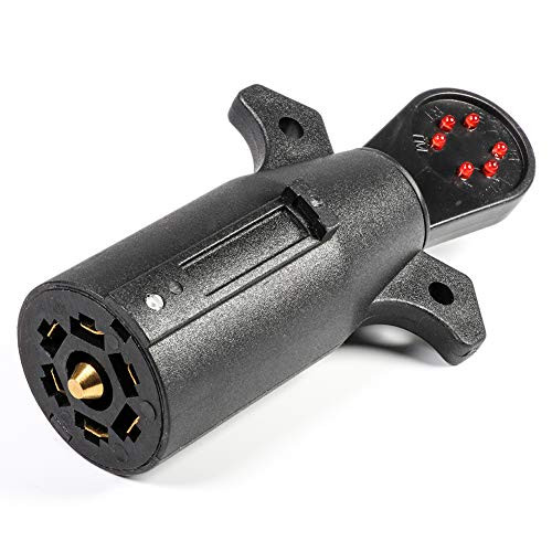 JINGJINGOLD 7 Pin Trailer Tester Connector Trailer Wiring Tester 7-Pin Trailer Light Wire Circuit Tester Car Accessories