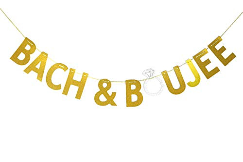Bach and Boujee Banner - Bachelorette Party Banner - Bach and Boujee Party Decorations - Boujee Bride Banner  Gold Glitter
