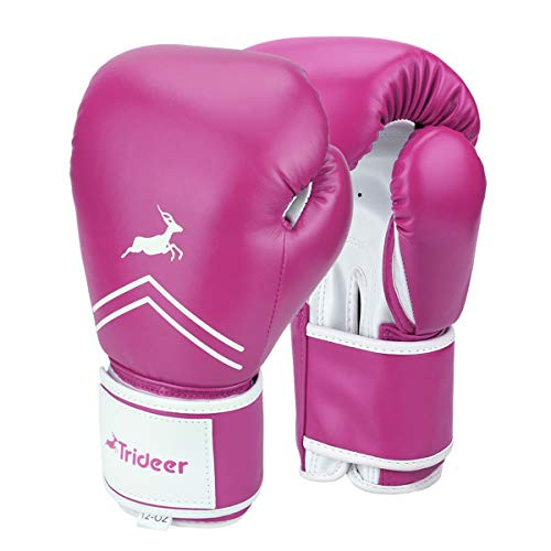 Trideer Pro Grade Boxing Gloves for Men and Women  Kickboxing Bagwork Gel Sparring Training Gloves  Muay Thai Style Punching Bag Mitts  Fight Gloves -Ro