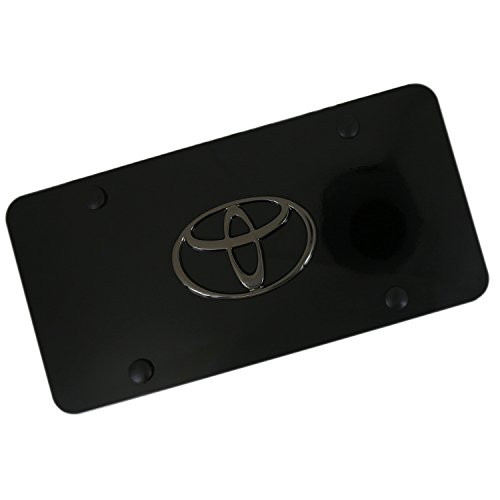 Au-Tomotive Gold  INC- Pearl Logo On License Plate for Toyota -Black-