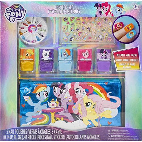 Townley Girl Hasbro My Little Pony Peel- Off Nail Polish Activity Set for Girls Ages 3- With 5 Nail Polish Colors 240 Nail Gems and Bag for Parties Townley Girl Hasbro My Little Pony Peel- Off Nail Polish Activity Set for Girls Ages 3- With 5 Nail Polish Colors 240 Nail Gems and Bag for Parties