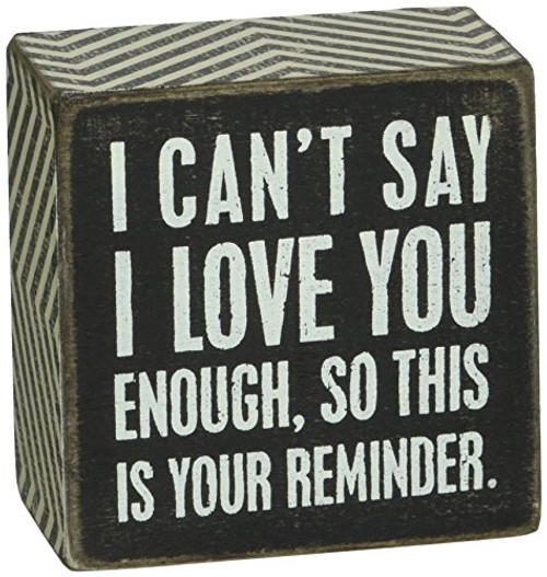 Primitives by Kathy Chevron Trimmed Box Sign 3 x 3-Inches I Love You Primitives by Kathy Chevron Trimmed Box Sign 3 x 3-Inches I Love You