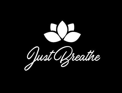LLI Just Breathe - Decal Vinyl Sticker - Cars Trucks Vans Walls Laptop - White - 5-5 x 3-7 in - LLI1496