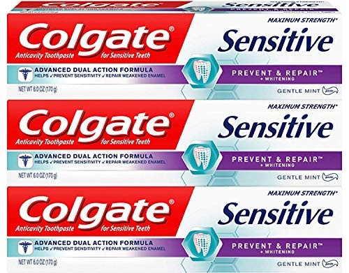 Colgate Sensitive Toothpaste, Prevent and Repair - 6 ounce (3 Count)