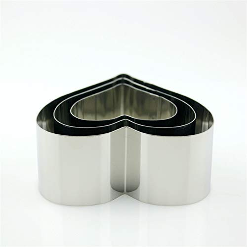 Heart Cookie Cutter Set - 3 Piece Biscuit Cutter  Pastry Donut Doughnut Cutter Set -Heart Shape Cookie Cutters Baking -Metal Heart Cake Molds Valentin