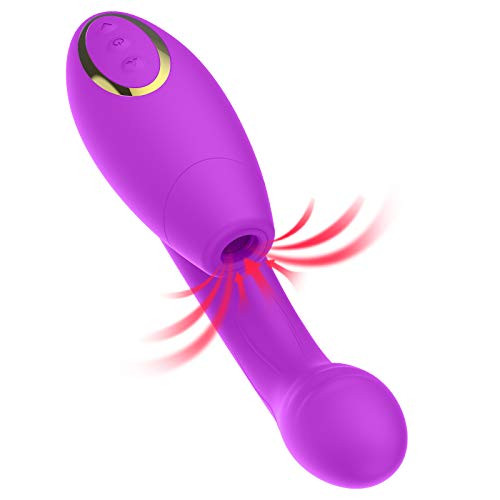Clitoral Sucking Vibrator G Spot Vibrating Dildo Clit Nipple Sucker Vibrators with 10 Vibration Pattern and 7 Intensities Sucking Mode Waterproof Clitor