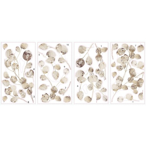 RoomMates RMK2152SCS  Silver Dollar Branch Add on Peel and Stick Wall Decals