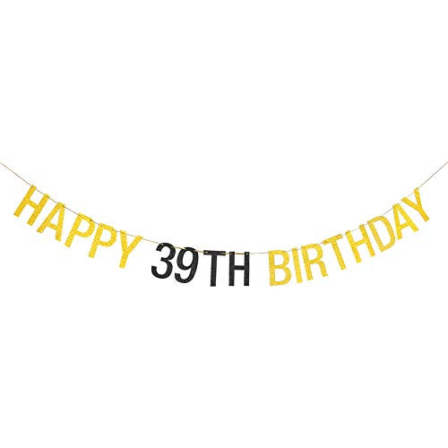 Painson Happy 39th Birthday Banner  39th Birthday Party Decorations  Thirty-nine Years Old Birthday Photo Props  Cheers to 39 Years Hanging Banner - G
