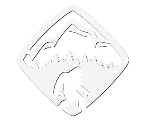 mtn-bigfoot-wht Vinyl Decal -5in-