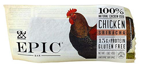 EPIC  Bar  Chicken  Sriracha  Pack of 12  Size 1-5 OZ  -Low Carb Gluten Free Wheat Free Yeast Free-