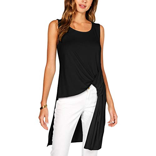 Alfani Womens Hi-Low Long Tunic Top Black XL
