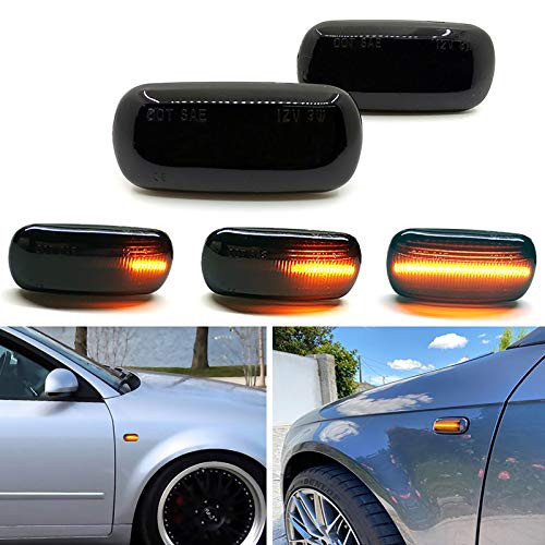 Xinctai 2PCS Smoke Lens Dynamic LED Side Marker Turn Signal Light Flowing Sequential Blinker Lamp For Audi A3 S3 8P A4 RS4 S4 B8 B7 B6 A6 S6 RS6 C5 C7