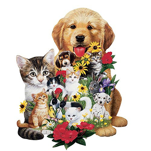 Bits and Pieces - 300 Piece Shaped Puzzle - Best Friends, Puppies and Kittens - by Artist Jack Williams - 300 pc Jigsaw