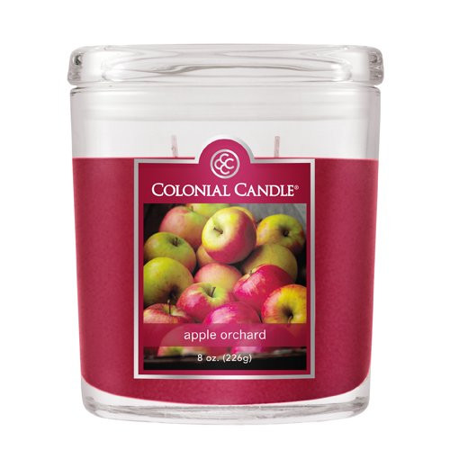 Colonial Candle 8-Ounce Scented Oval Jar Candle, Apple Orchard