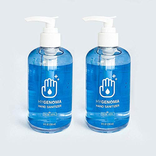 HYGENOMA Hand Sanitizer Clear Gel Alcohol Based -2 Pack x 8 Fl Oz- with Aloe