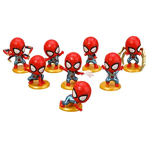 8 pcs Spider-man cake topper  spider-man-themed party supplies  kids birthday cake decoration-
