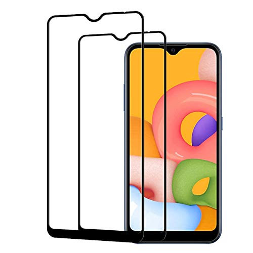 Leatangoo -2 Pack- Tempered Glass Screen Protector for Samsung Galaxy A01  -Full Screen Coverage- Tempered Glass Screen Protector Anti Scratch  Bubble
