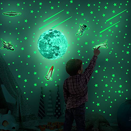 30cm Glow in The Dark Wall Decals Moon Stars Stickers Luminous Spacecraft Astronaut Rocket Plane Stickers Perfect for Kids Nursery Bedroom Living Room 30cm Glow in The Dark Wall Decals Moon Stars Stickers Luminous Spacecraft Astronaut Rocket Plane Stickers Perfect for Kids Nursery Bedroom Living Room