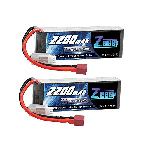 Zeee 2S 2200mAh Lipo Battery 7-4V 50C Soft Pack Battery with Deans Connector for FPV Drone UAV Quadcopter Helicopter Airplane RC Boat RC Car RC Models