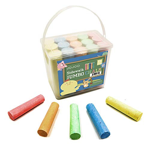 Sidewalk Chalk Multi-Color Street Chalks Dust Free and Washable for Driveway Pavement Outdoor -15PCS-D-
