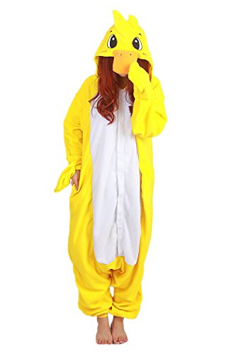 WOTOGOLD Animal Cosplay Costume Duck Unisex Adult Pajamas Yellow  Large
