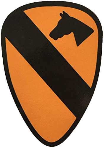 Papapatch 1st Cavalry Division Unit US Army Armed Forces Window Laptop Wall Decor Decal Vinyl Sticker -PS-STK-1ST-CAVA-YL-