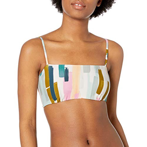 Bikini Lab Womens Bandeau Bra Bikini Swimsuit Top  Multi--Paint Party  X-Large