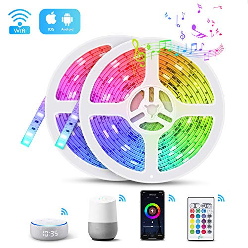 32-8FT LED Strip Lights TASMOR Smart Color Changing Music Sync Light Strip Works Alexa and Google Assistant Phone APP Controlled Waterproof LED Strip 32-8FT LED Strip Lights TASMOR Smart Color Changing Music Sync Light Strip Works Alexa and Google Assistant Phone APP Controlled Waterproof LED Strip