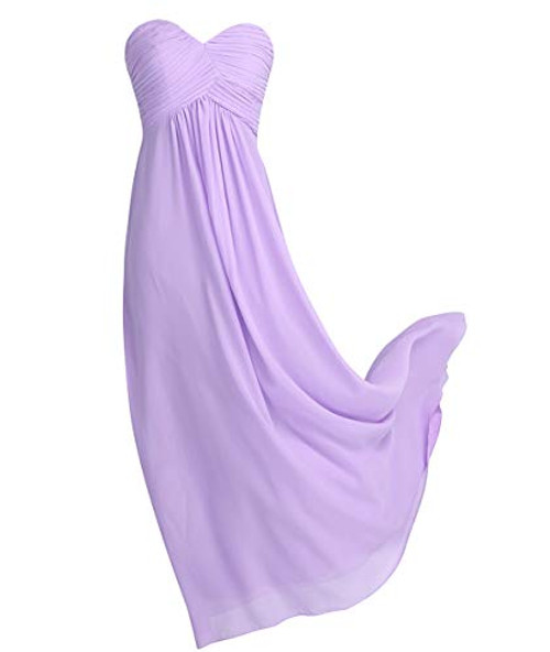 YiZYiF Sweetheart Bridesmaid Chiffon Prom Dresses Strapless Long Evening Gowns Lavender 10 YiZYiF Sweetheart Bridesmaid Chiffon Prom Dresses Strapless Long Evening Gowns Lavender 10