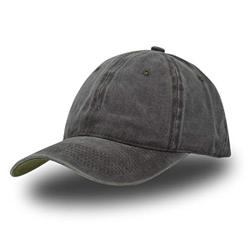 Vintage Baseball Cap 100 Washed Twill Soft Cotton Adjustable Unisex Dad-Hat -Grey-